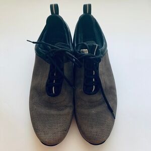 Johnston & Murphy Gray and Black Perforated Sneakers